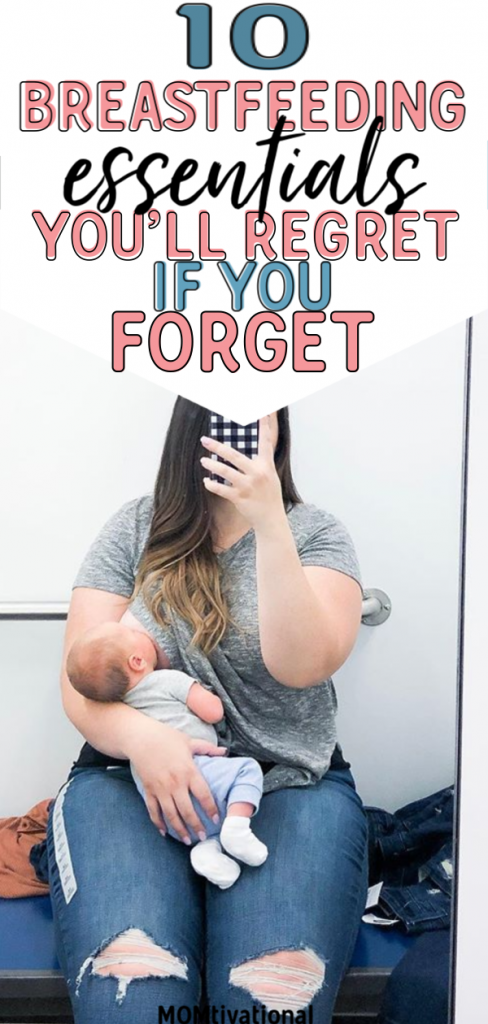 10 Breastfeeding essentials every new mom needs postpartum. Avoid the pain, the breast leaking at the oddest times, the discomfort and embarrassment! Make sure you have all these newborn breastfeeding goodies BEFORE you get home from the hospital. #breastfeeding #newmom #momhacks #motherhood