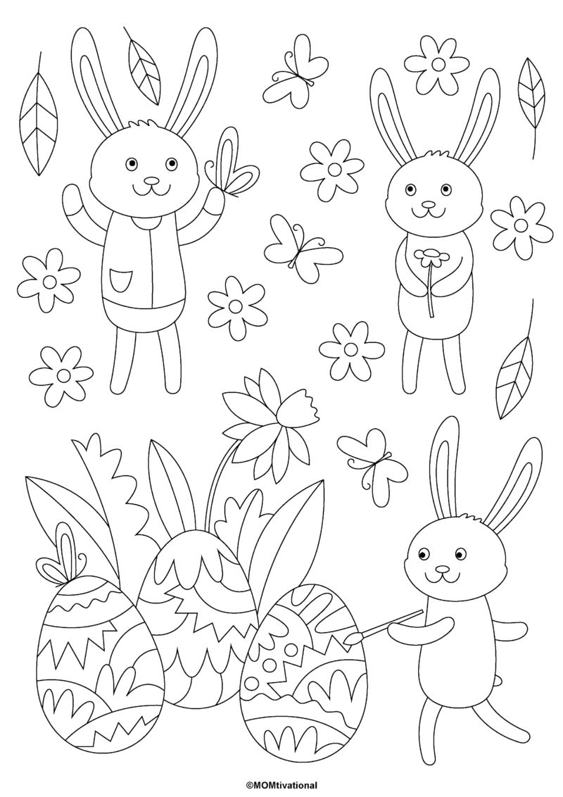 FREE Easter Coloring Pages For Kids You'll Love - MOMtivational