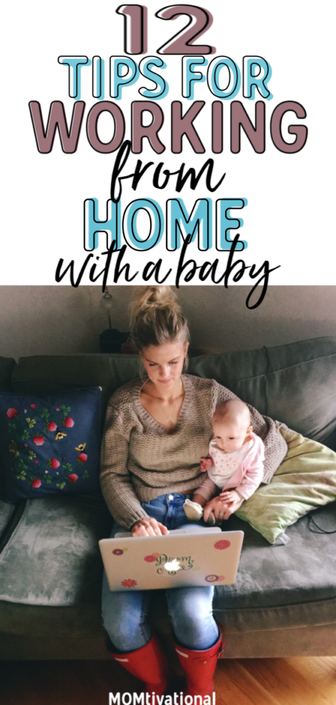 Working from home with a baby can be HARD. Learn how to work from home with kids- must read tips for being a work at home mom. Having a routine seriously helps with time management when you work from home. Whether you have a baby, toddler or older kids these WAHM tips have got you covered! #wahm #sahm #mom #adviceformoms #kidsandparenting 