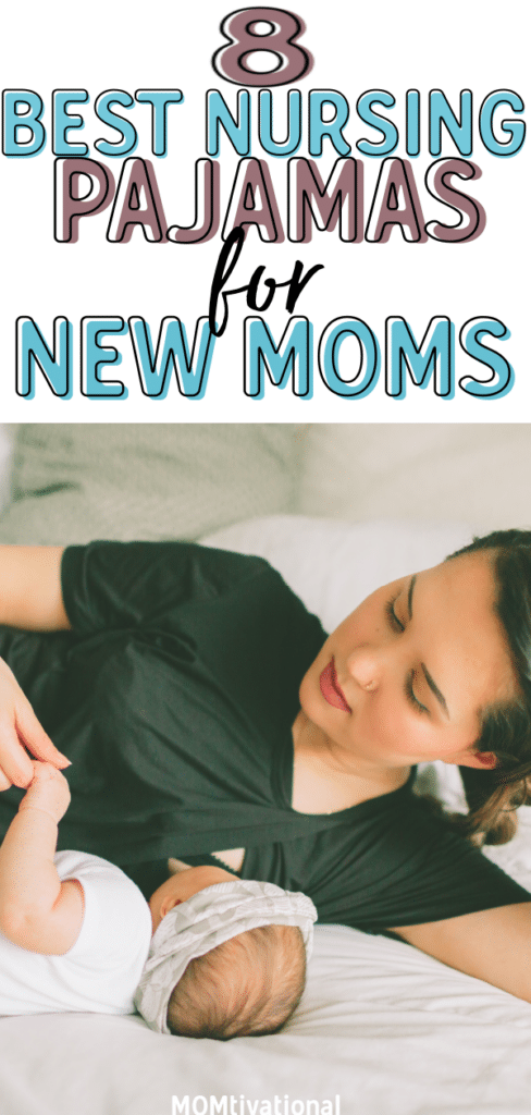 What are the best nursing pajamas for new moms? If you plan on breastfeeding your newborn baby, you need a set of maternity pajamas for this elate-night feedings #newmomtips #nursingpajamas #breastfeeding
