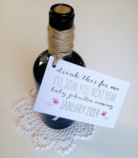 Custom wine card to announce pregnancy