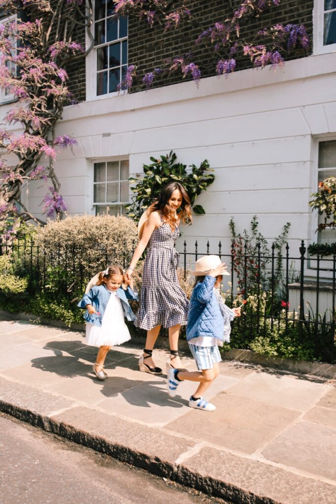 mothers-day-out-with-the-kids running with young daughter and son