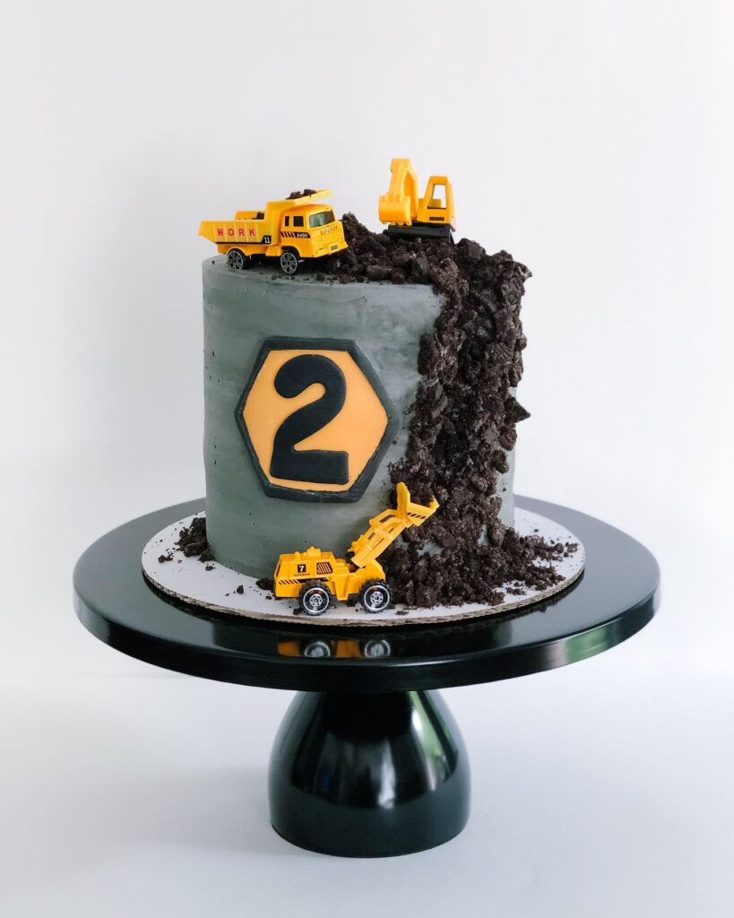 Construction-inspired birthday cake