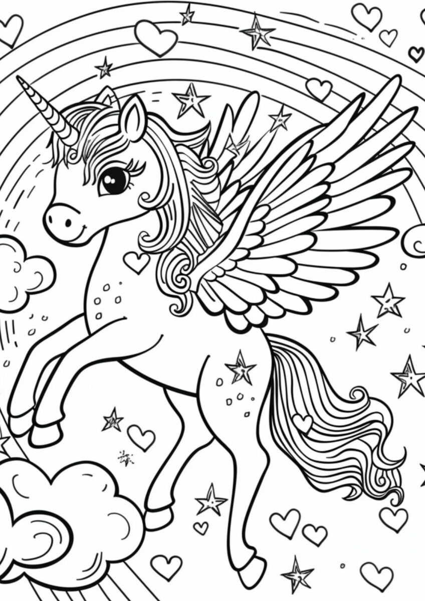 Fun and Free Unicorn Coloring Pages For Kids - MOMtivational